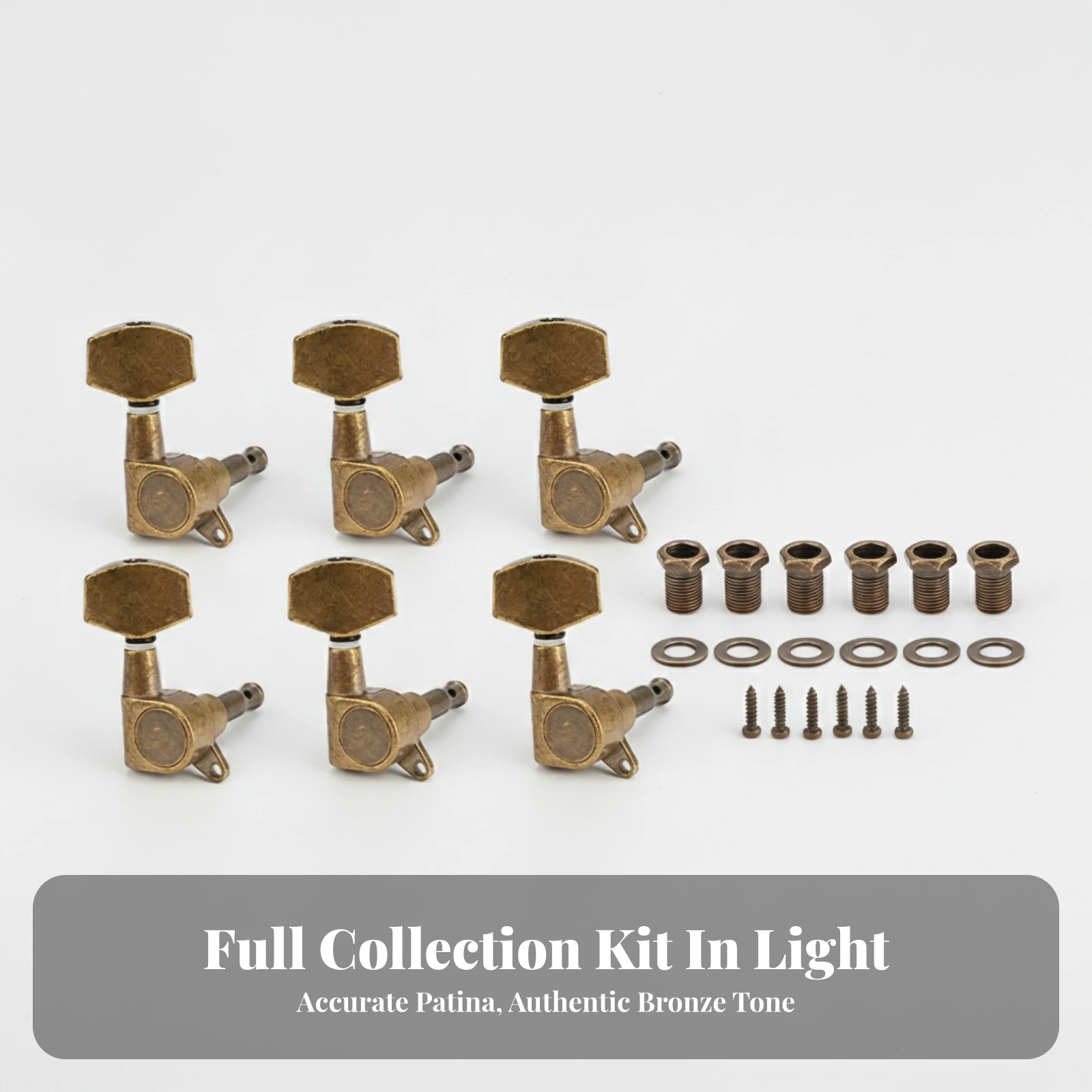6 Pieces Guitar Tuning Pegs Vintage-Style Inline Guitar Tuners Inline Machine Heads Accurate Hardware Quick for Guitarists view 3