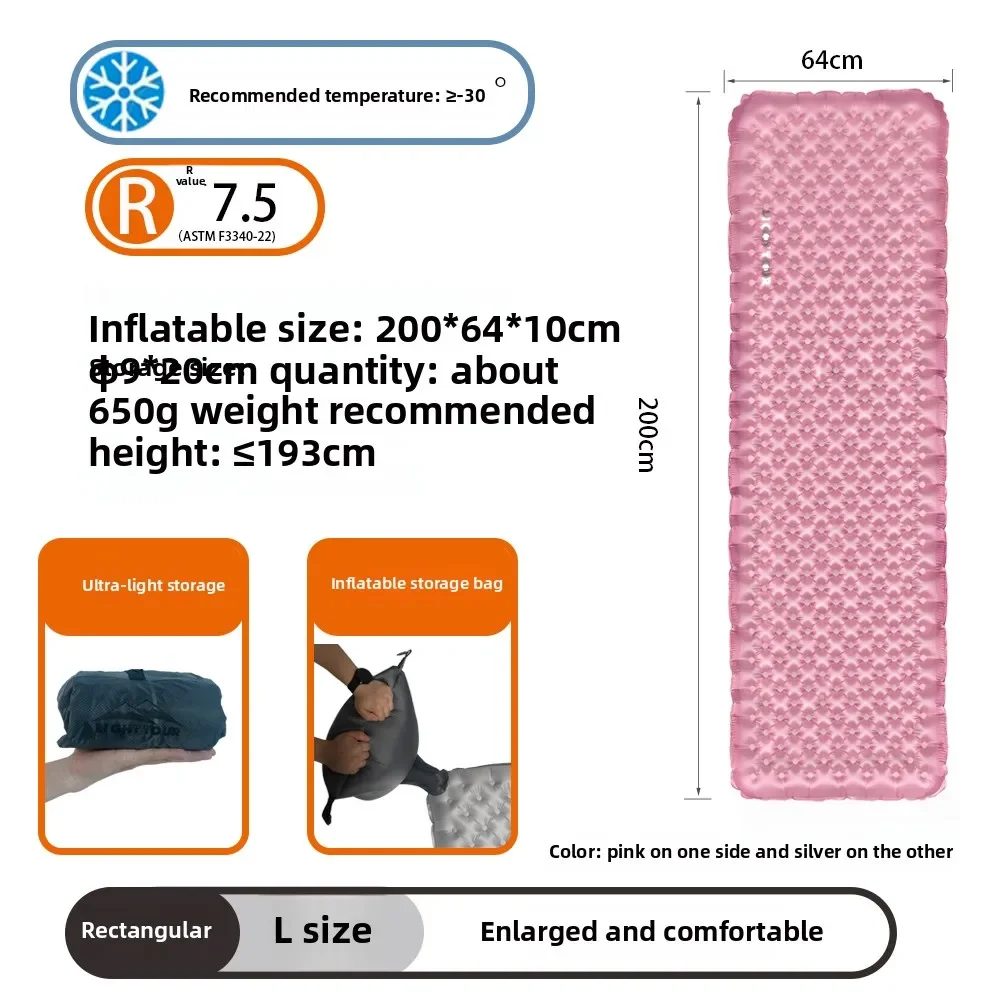 Light Tour R7.5/R3.0 Camping Opblaasbaar Matras Outdoor Draagbare Slaapmatje Ultralight Wandelmat met Opblazen Airbag