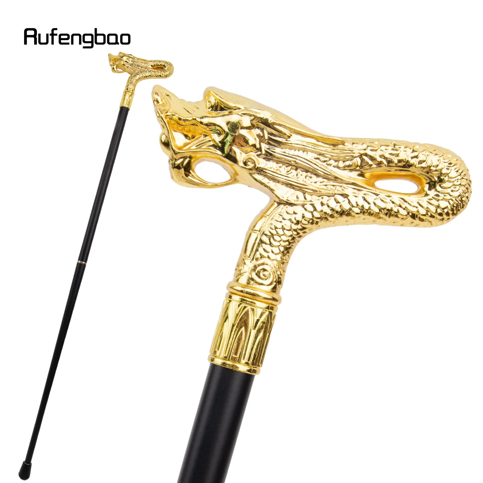 Golden Dragon Head Fashion Walking Stick Decorative Stick Cospaly Vintage Party Fashionable Walking Cane Crosier 92cm