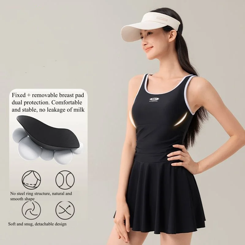 

Women Sexy Quick-Drying Spandex Push Up Surfing Beach Swim Skirt One Piece Professional WaterProof Sports Bathing SwimWear