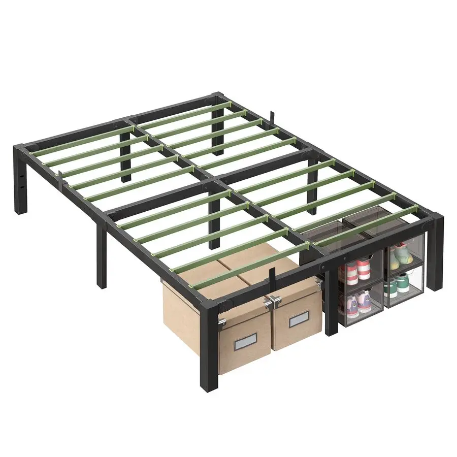 

Superfast Assembly, Metal Full Bed Frame, HeavyDuty Platform Bed Frame Full Size, 1500 lb Weight Capacity, Steel Slats, No Box