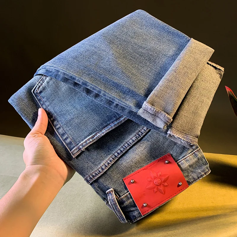 春と秋のメンズレトロストレートレッグジーンズ、トレンディなカジュアルファッション、多用途の韓国スタイル、ルーズパンツ