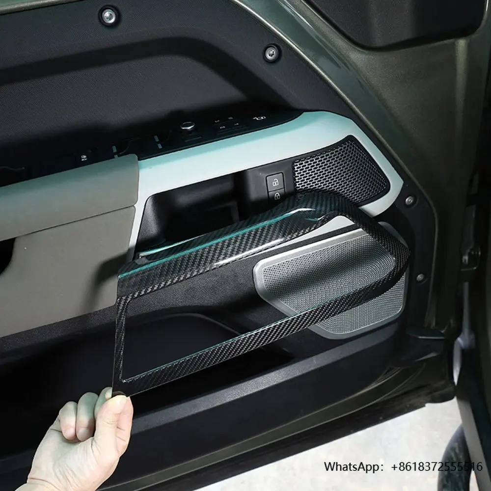 

daReal Carbon Fiber for Land Rover Defender 90 110 2020-2022 Car Door Inner Handle Decorative Frame Cover Stickers Car Accessori