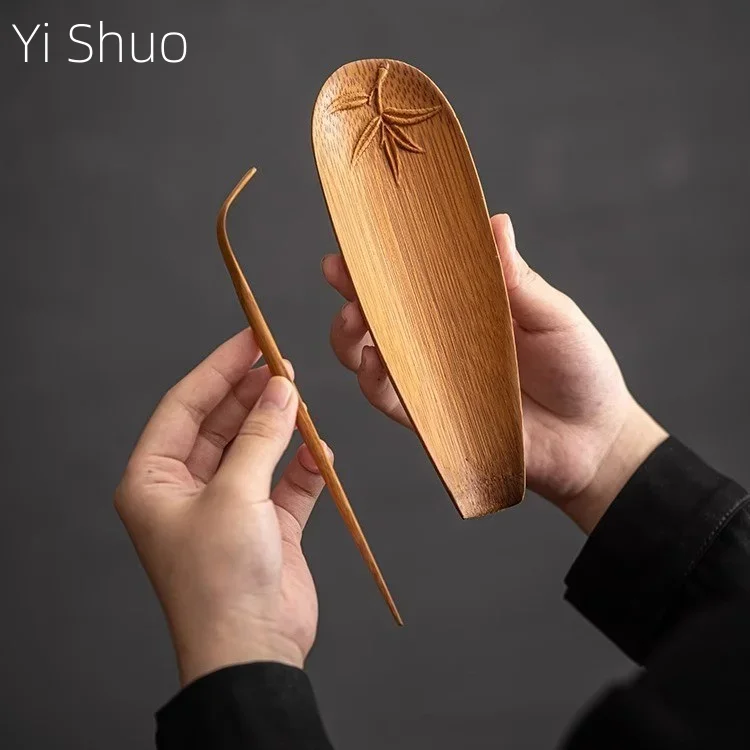 

Bamboo Tea Three-piece Relief Handmade Tea Lotus Kung Fu Accessories Shovel Spoon Bamboo Spoon Tea Scoop