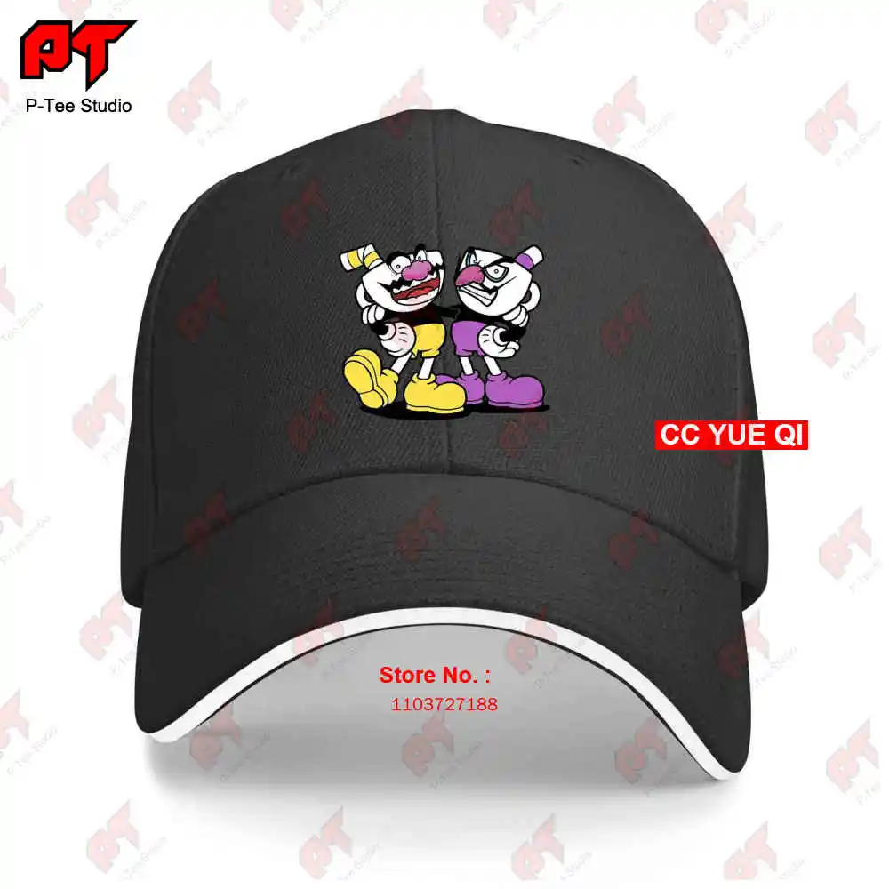 Cuphead Wario Waluigi Funny Brineybeard Game Czapki z daszkiem Truck Cap 43QY