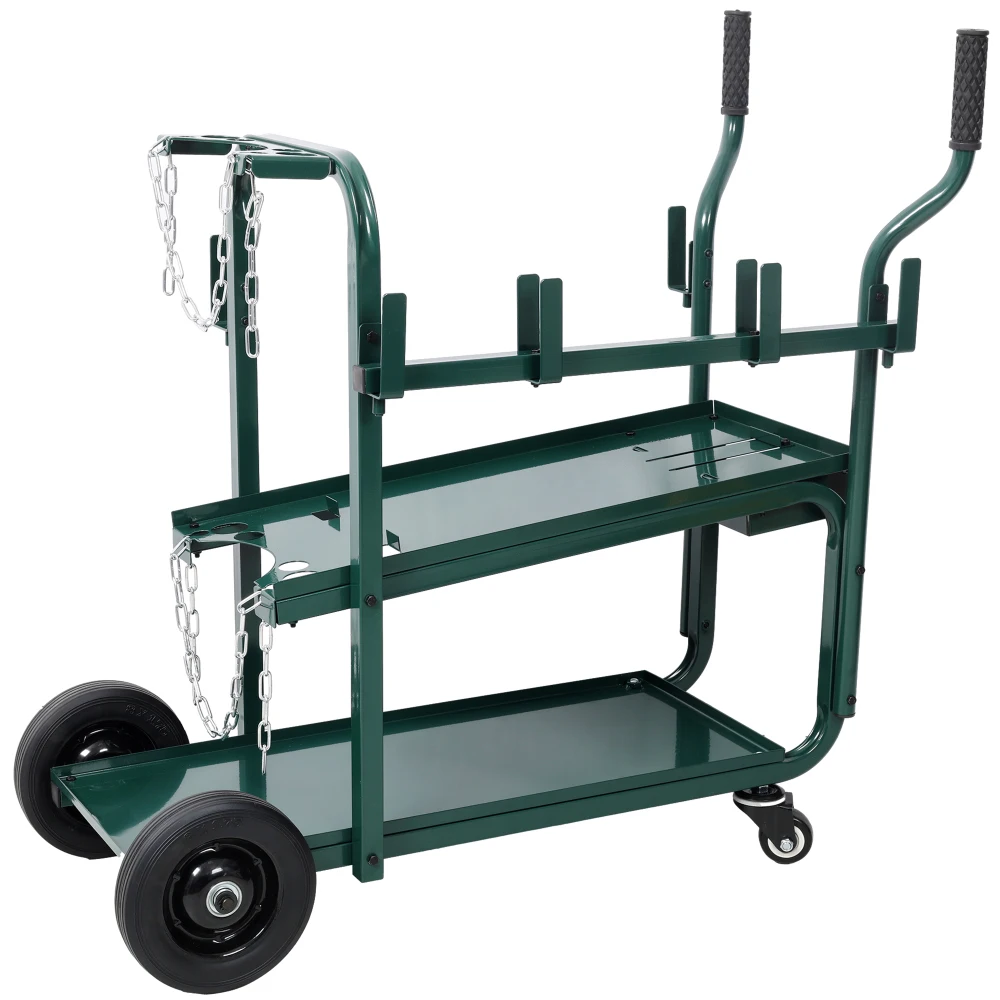 Heavy Duty 2-Tier Welding Cart with Wheels for MIG/TIG/ARC Welder & Plasma Cutter Green