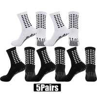 5Pairs Men Women Non Slip Sports Socks for Football Basketball Baseball Rugby Soccer Running Tennis