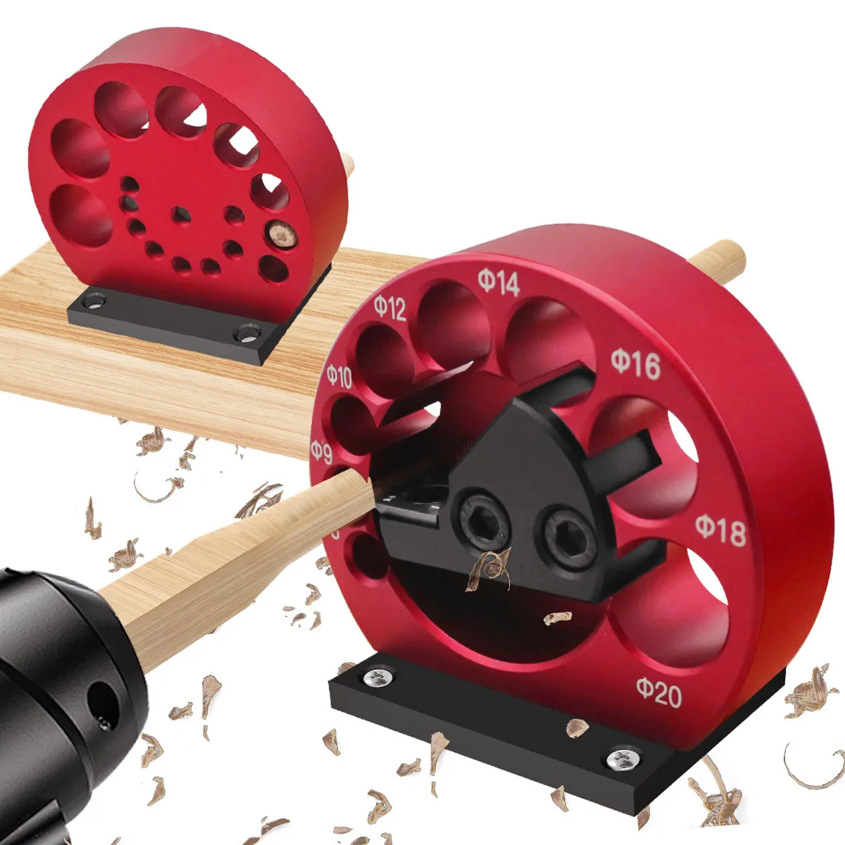 1 Set 8-Loch-Dübelherstellungswerkzeug, 8-20mm verstellbares Holzrundstab-Herstellungswerkzeug mit Hartmetallklinge für elektrische Bohrmaschinen