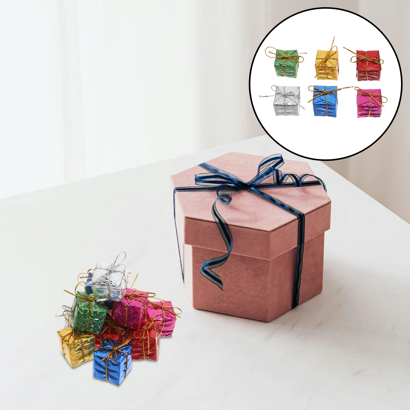 

24Pcs Christmas Tree Hanging Gift Boxes Colorful Bubble Decorations Small Festive Ornaments Christmas Tree Hanging Decorations