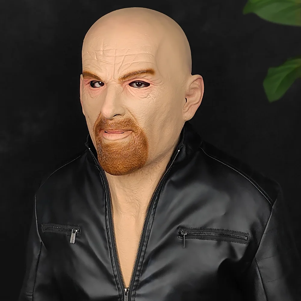 Latex-Kopfmaske Realistische Alter-Mann-Gesichtsmaske Cosplay Halloween-Party-Maske – Detail 1