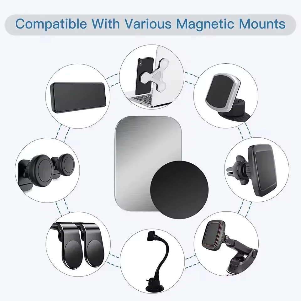 Thin Magnetic Metal Plate For Car Phone Holder Universal Iron Sheet Disk Stickers Tablet Desk Cell Phone Bracket Magnet Sticker view 2