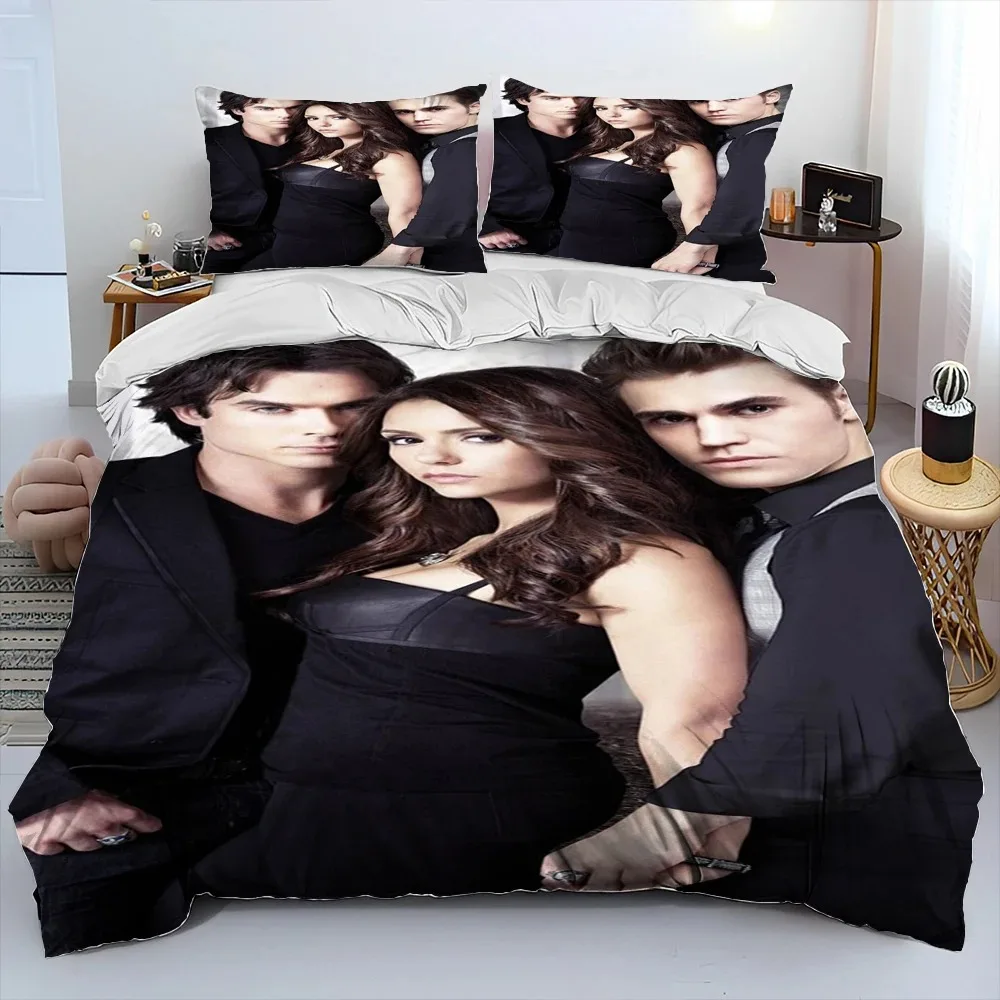 Das Bettwäsche-Set „The Vampire Diaries“ mit 3D-Druck, bestehend aus Bettbezug, Bettdecke und Kissenbezug, in den Größen King, Queen und für Kinder – ein ideales Geschenk. – Detail 21