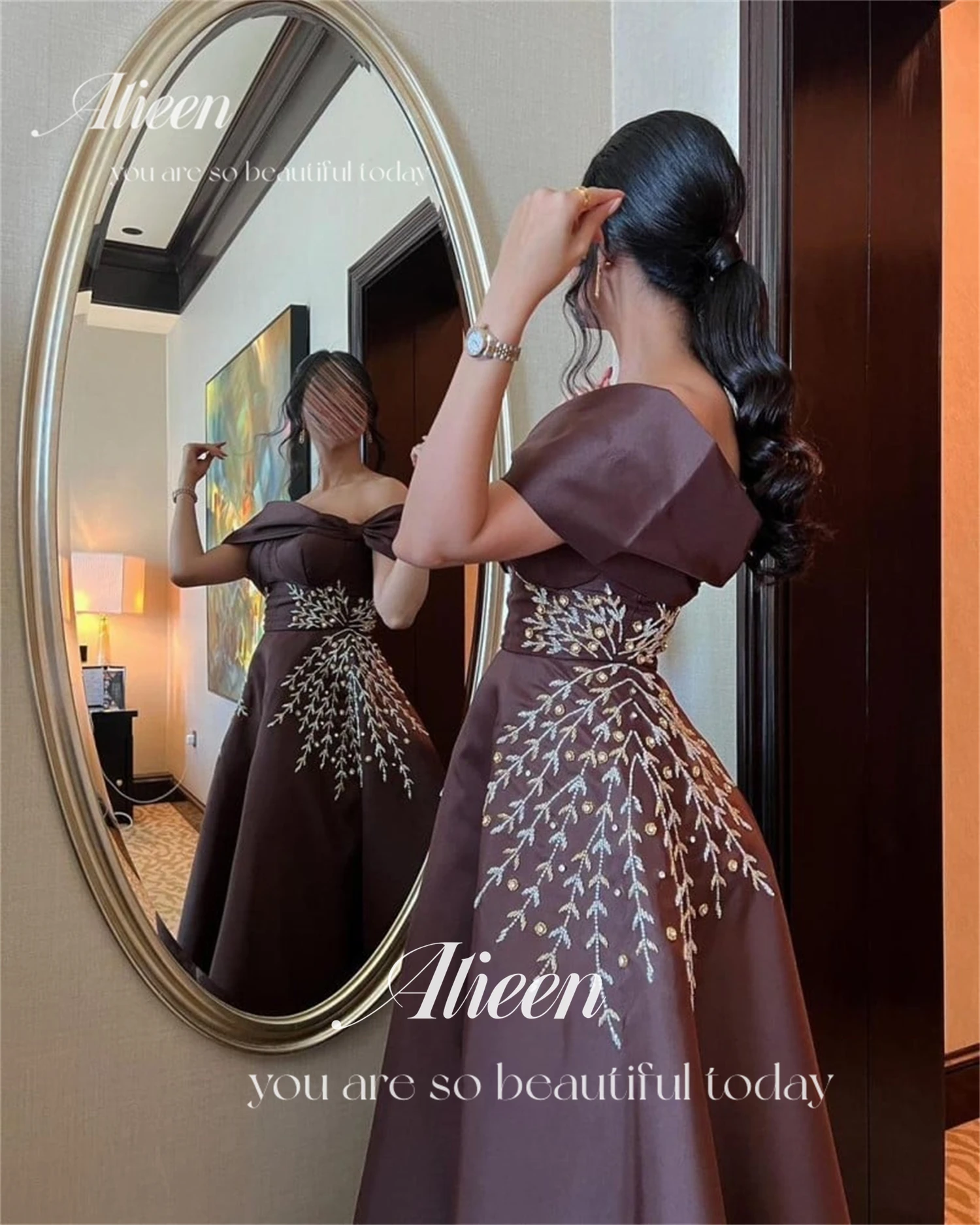 Aileen Luxurious Decoration Evening Dress Eid Al-fitr Ball Gown Satin Formal Dresses Gala Woman Party Long Dubai Luxury 2024 New