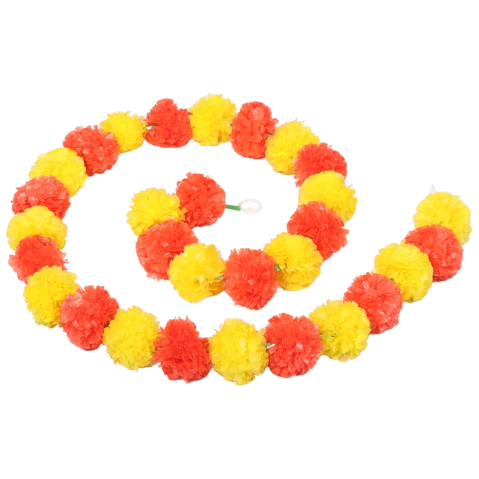 

Marigold Garland Artificial Flower Garlands Bell Leaf Combo Marigold Garland Diwali Day of The Dead Wedding Entrance Decorations