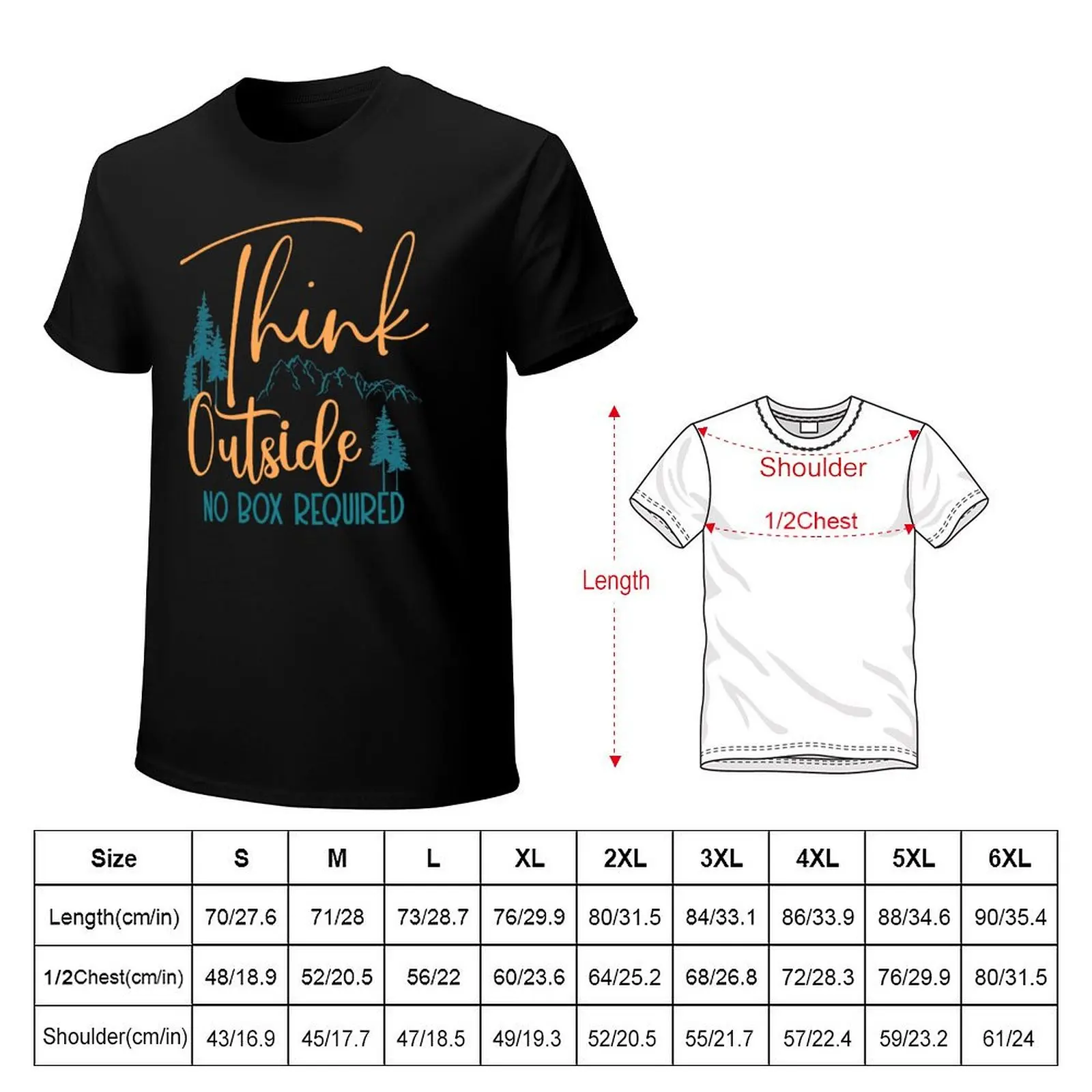 Think outside no box required T-Shirt Breathable Lightweight Summer Top