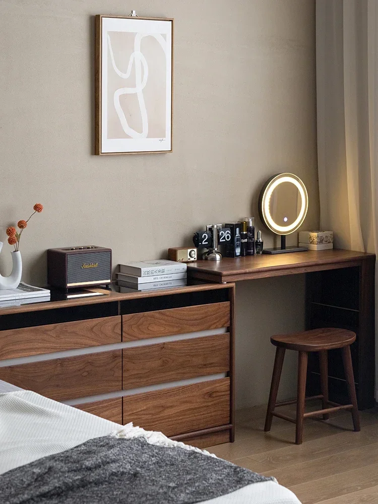 

Dresser Chest of Drawers Integrated Makeup Table Retractable Mobile Tailstock Storage Cabinet