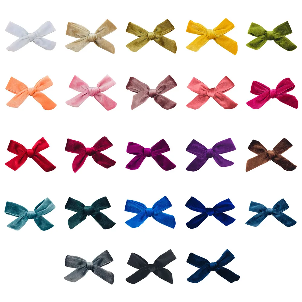 

Bow Gold Velvet Handmade Fabric Bow Headgear Hair Accessories Clothing Factory Direct Wholesale 200 pcs
