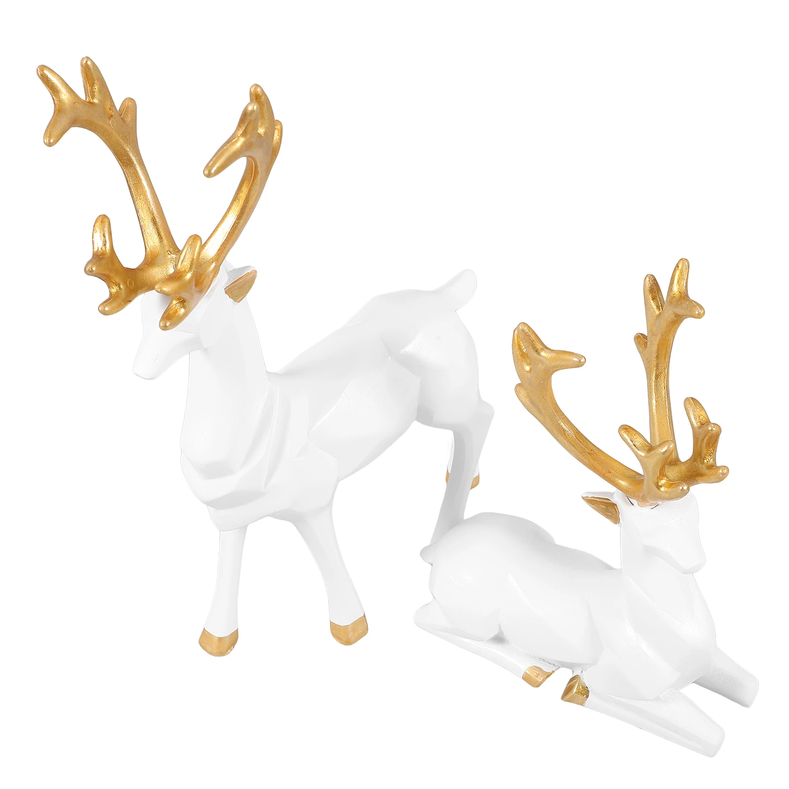 

2 Pcs Elk Ornaments Christmas Table Decor Indoor Home Garden Statue Shelf Reindeer Decoration Medium