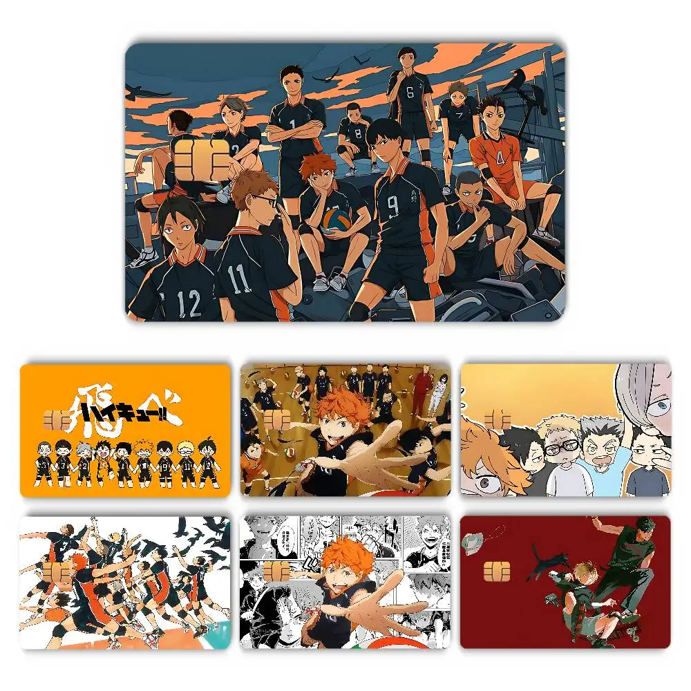 Anime H-haikyuuS Card Stickers Credit Card DIY Card Protector Stickers Waterproof Film Skin Cover