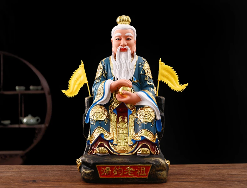 GOOD Asia HOME Temple  Patron saint Taoism ancestor HONG JUN LAO ZU Color God statue efficacious bless safety healthy large