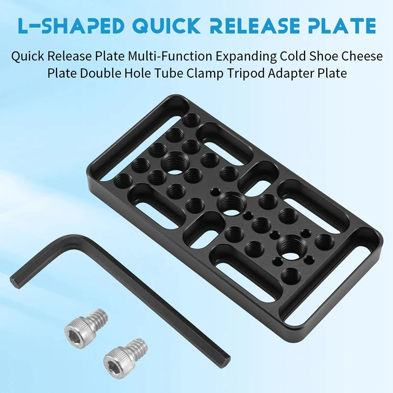 Snelsluitplaat Multifunctionele Uitbreidende Koude Schoen Kaasplaat Dubbele Gat Buisklem Driepoot Adapterplaat