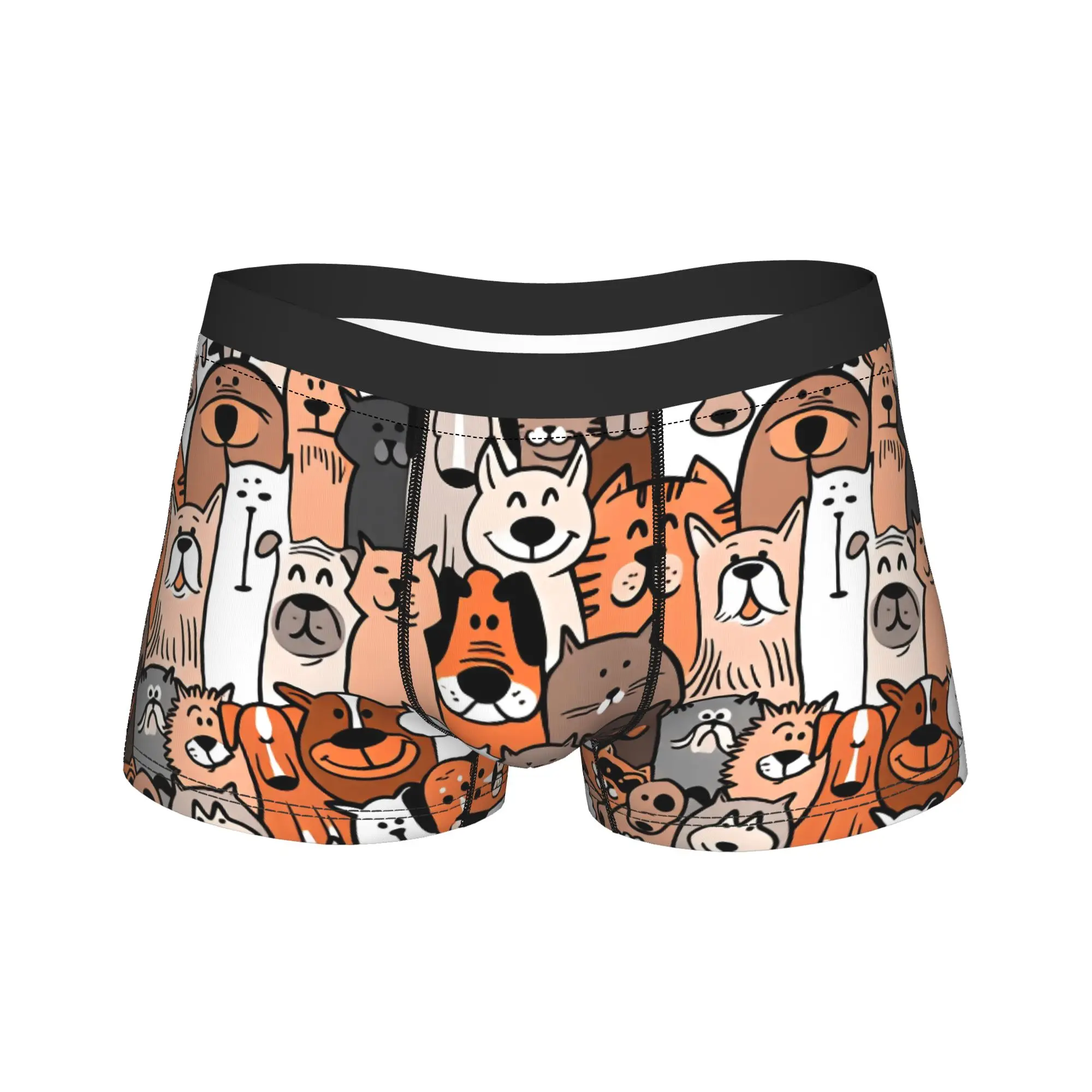 

Seamless Pattern Dogs Underwear Customs Trunk Hot Sale Male Panties Breathable Boxer Brief Birthday Present