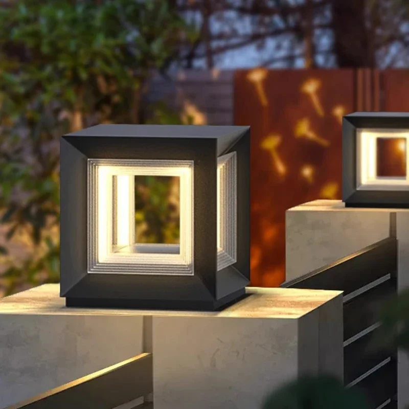 Outdoor column lights solar LED column lights non solar outdoor garden decorations outdoor garden lights