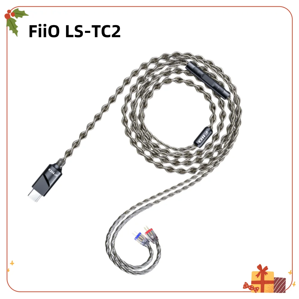 

FiiO LS-TC2 Type-C to 0.78mm 2 Pin HiFi Audio Cable Earphone Cable with Built-in Digital Audio Decoding, 8-Band PEQ, 384kHz/32bi