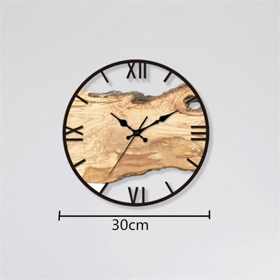 Acrylic Wood Grain Wall Clocks Brief Home Hanging Clock Minimalist Design Living Room Art Wall Watch Home Decoration