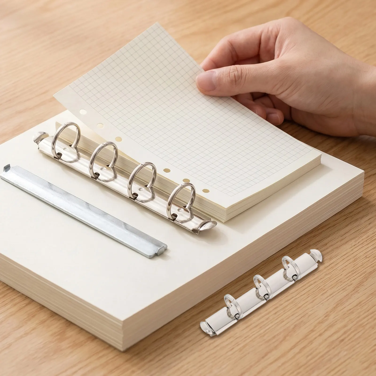 1Set Metal Loose Leaf Binder Rings 3 Hole Notebook Ring Spine Replacement Refilling Ring Binding Mechanism for Planner DIY