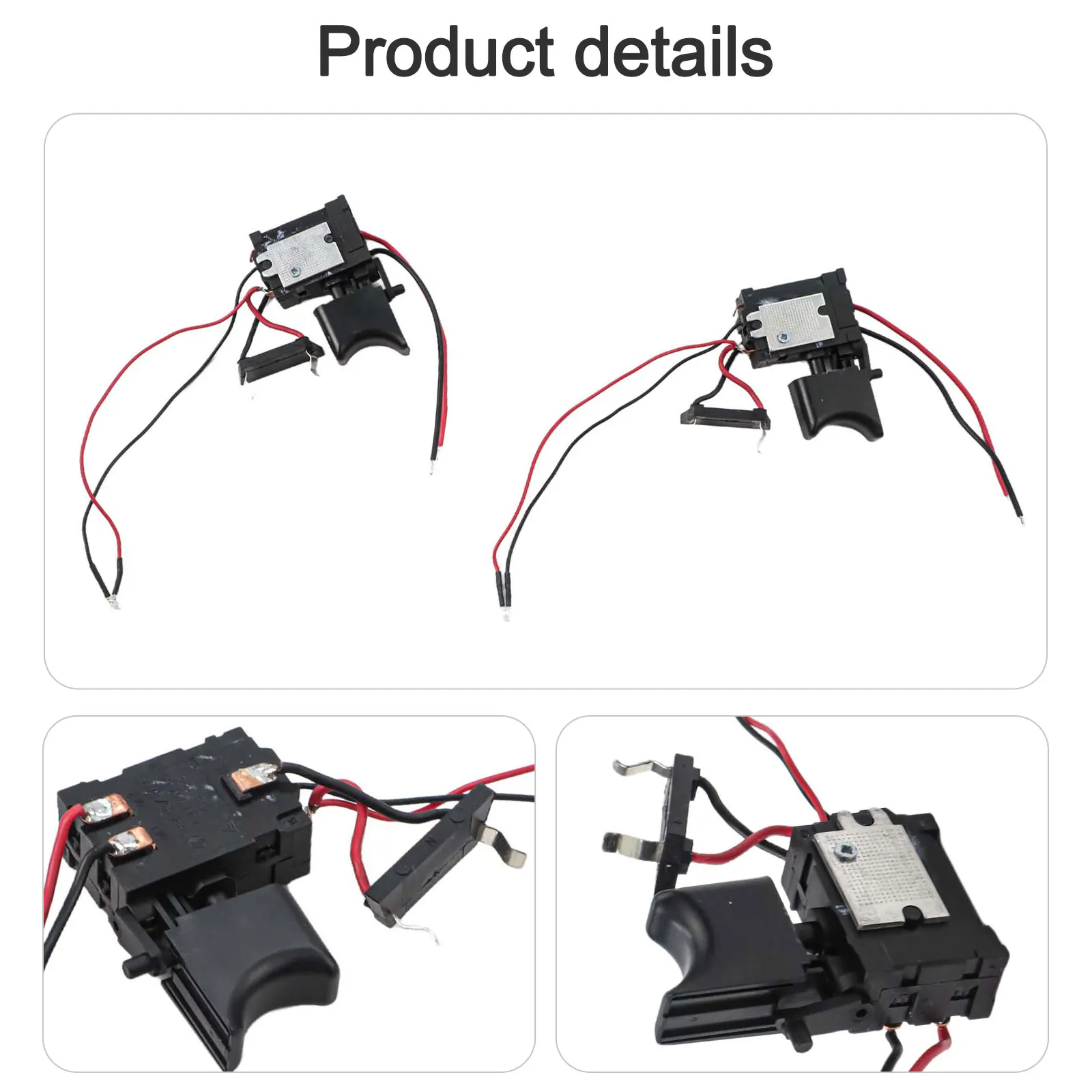Dustproof Push Button Control Switch for Electric Drill Compatible with 7 2V 24V Plastic Metal Construction Dustproof
