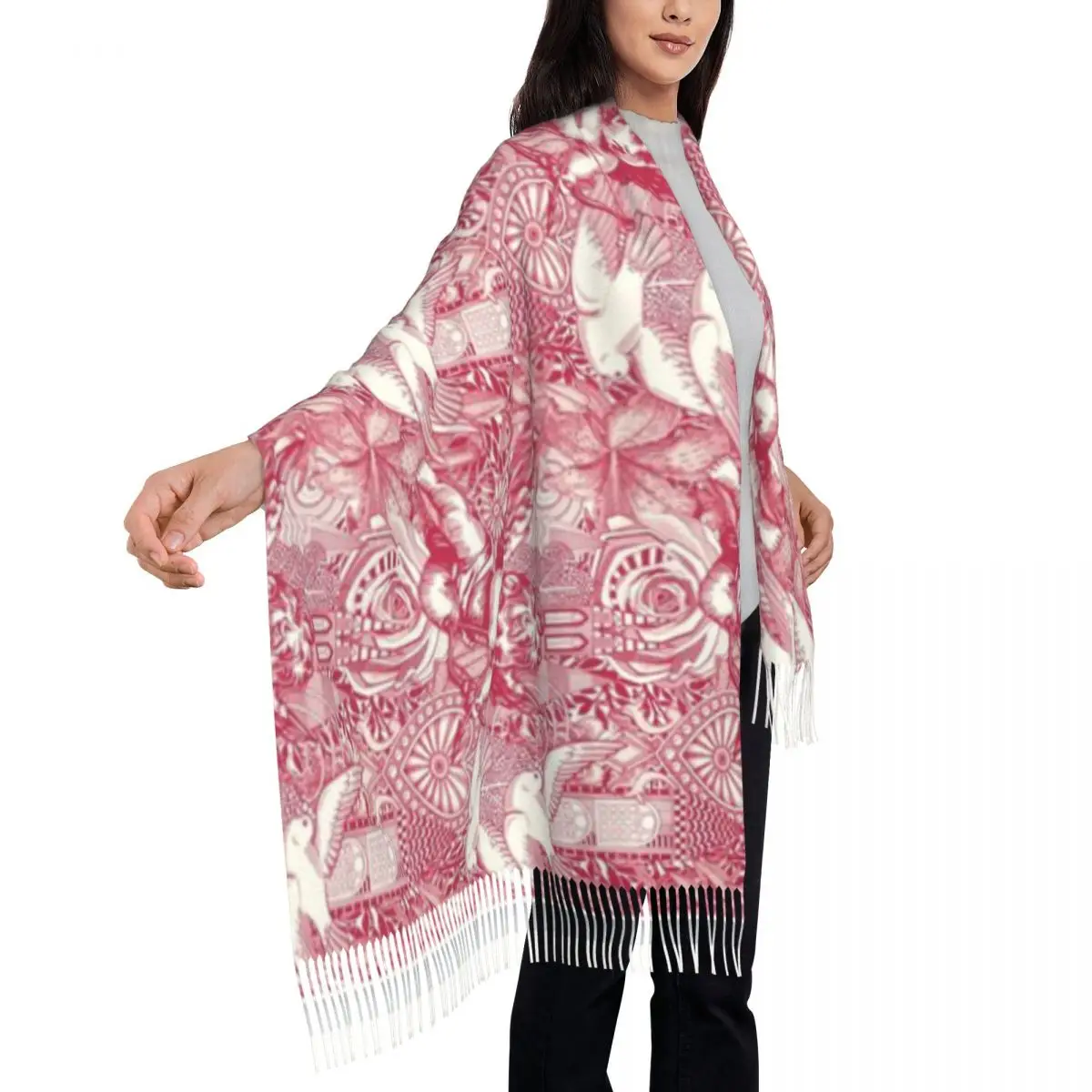 Half Pearl Shawl A Tassel Scarf