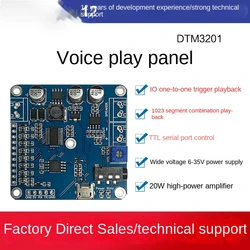 Módulo de reconocimiento de voz, chip de puerto serie, disparador de control, combinación de transmisión, reproducción, voltaje de alta potencia DTM3201 de ancho