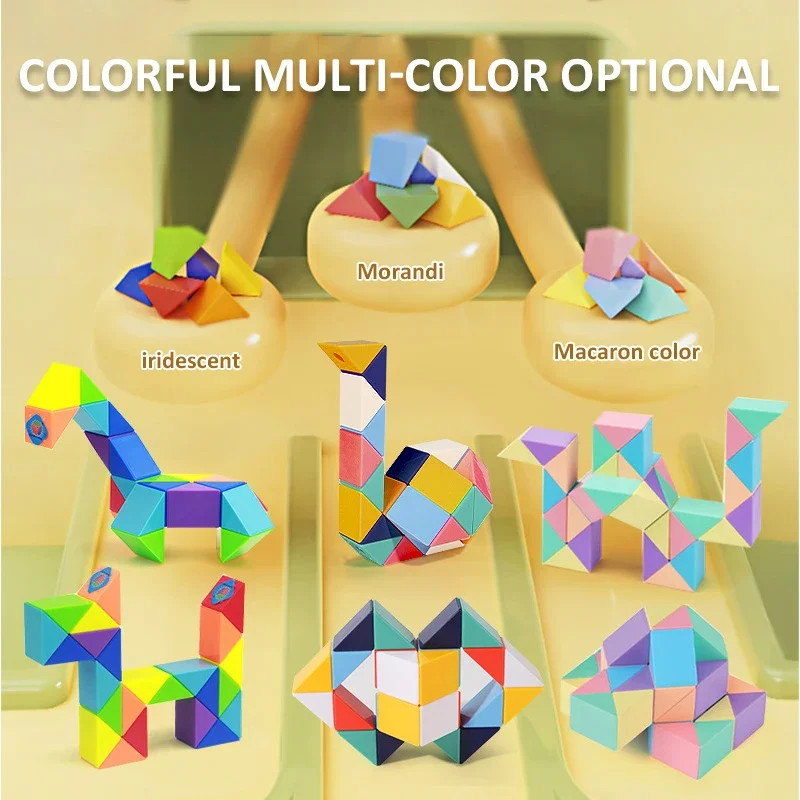 Cube magique multicolore Transformable 3D, Puzzle, Segments pour enfants, serpent magique Rubix Cubo, jouet éducatif pour enfants, cadeau pour enfants
