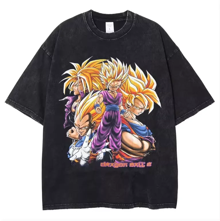 

New 2026 Summer Dragon Ball Super Saiyans Nostalgic Anime Men's Washable T-shirt 100_ Cotton Heavyweight Family Matching Unisex