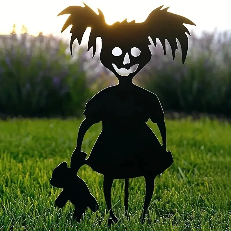 CIFBUY Iron Garden Stake Zombie Youth Ghost Metal Sculpture Outdoor Yard Decor Sign For Halloween Ornament