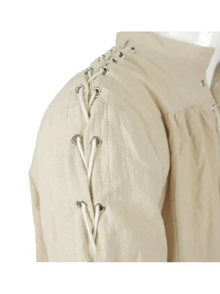 Underwear Men's Loose Linen Medieval Gothic Renaissance Shirt Long Sleeve Pirate Mercenary Costume
