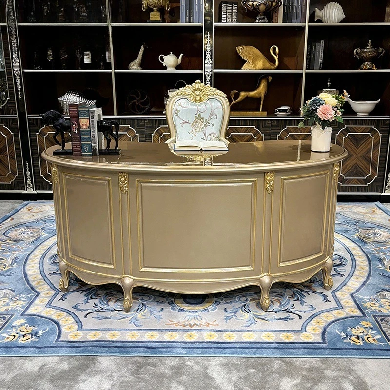 

Solid wood Computer desk Storage desk Study with drawers