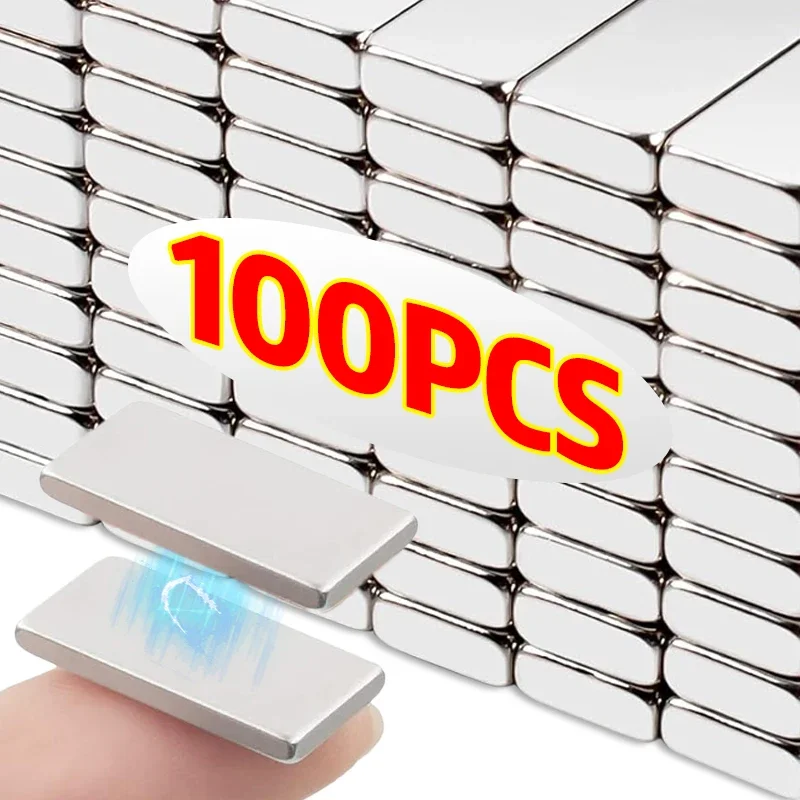 100/5Pcs Rectangular Neodymium Bar Magnets Strong Magnetic Block For Office Home Storage DIY Crafts Fridge Magnet 20x10x2mm