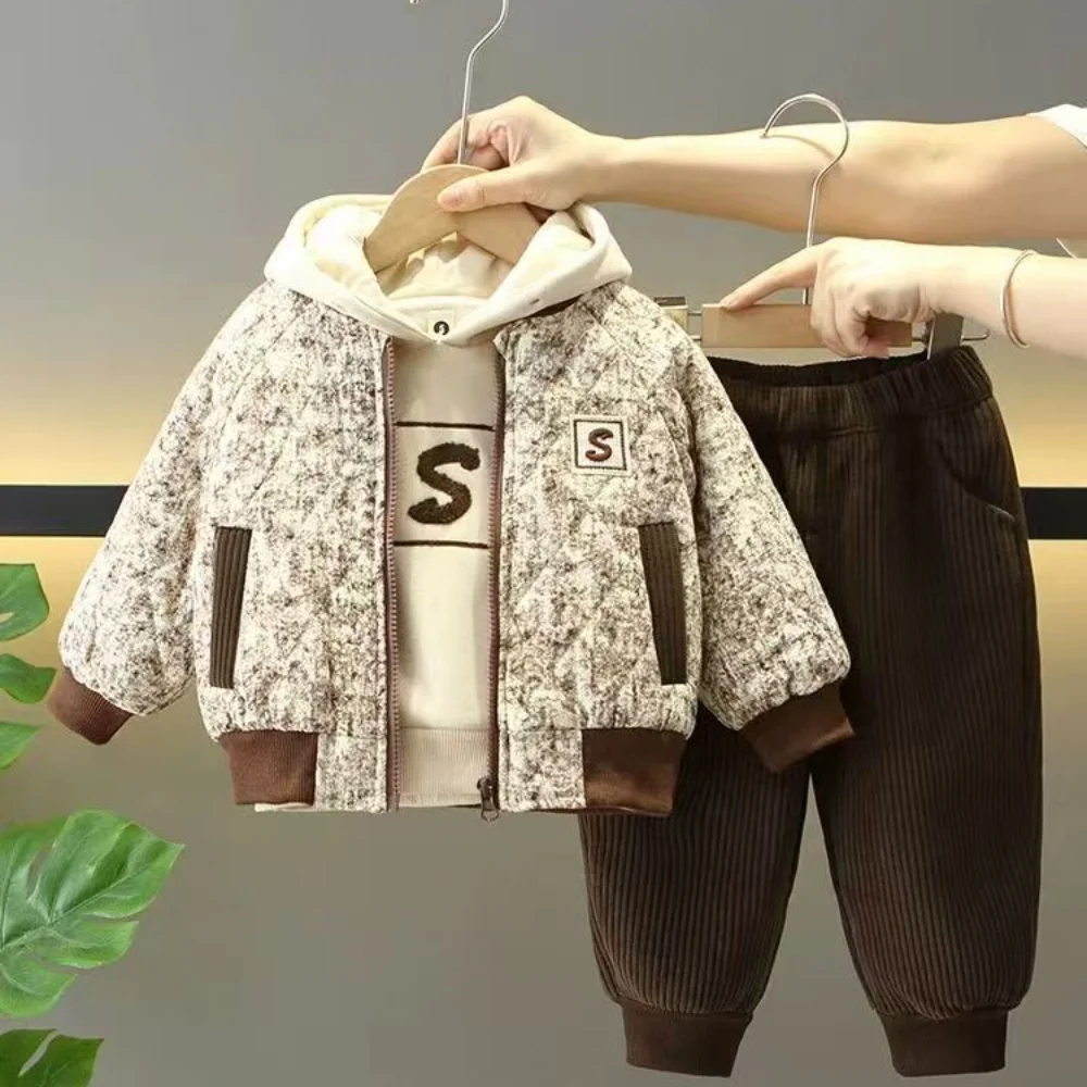 

Boys' Autumn And Winter Set Trendy And Cool Three Piece Set 2025 New Style Handsome And Stylish Outdoor Winter Outfit
