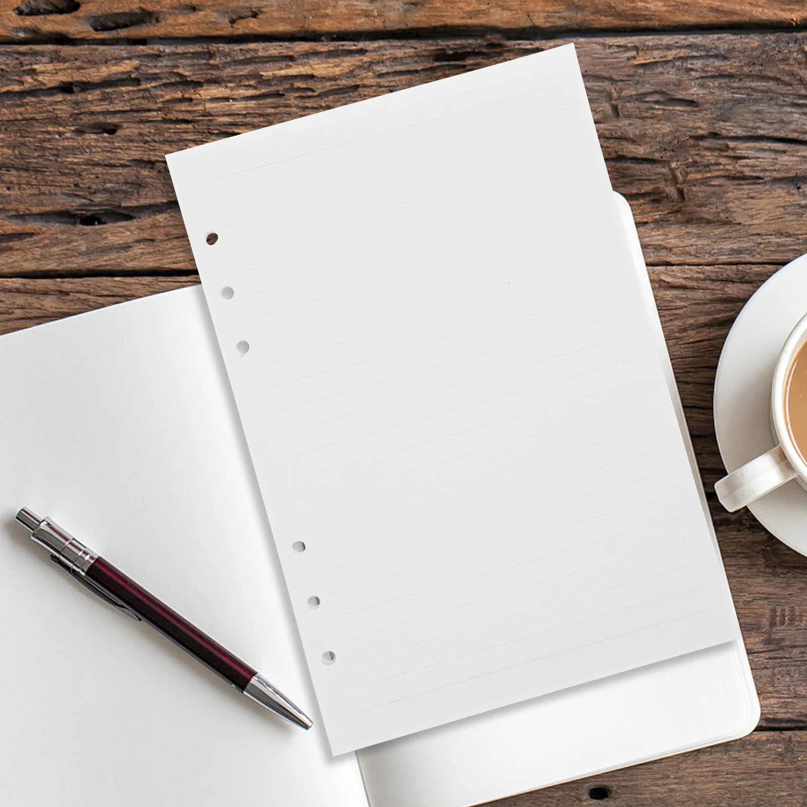 80 Sheets A5 Notepad Refills Replacement Paper for Loose Leaf Notebook Thick Smooth Writing Filler Paper Planner Inserts 6 Holes