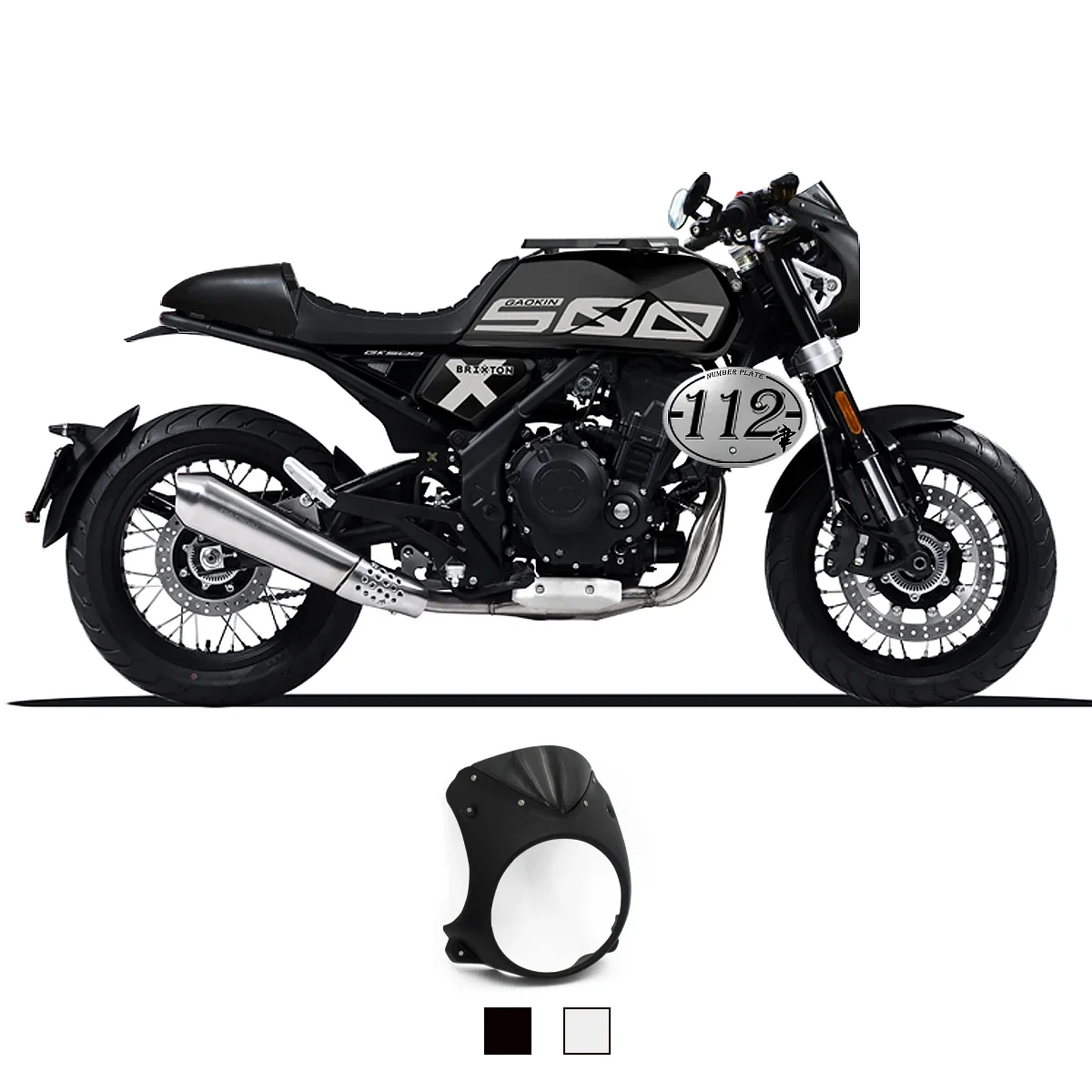 Personalizado para motocicleta Brixton Crossfire 500, capa redonda de plástico ABS para para-brisa do farol.