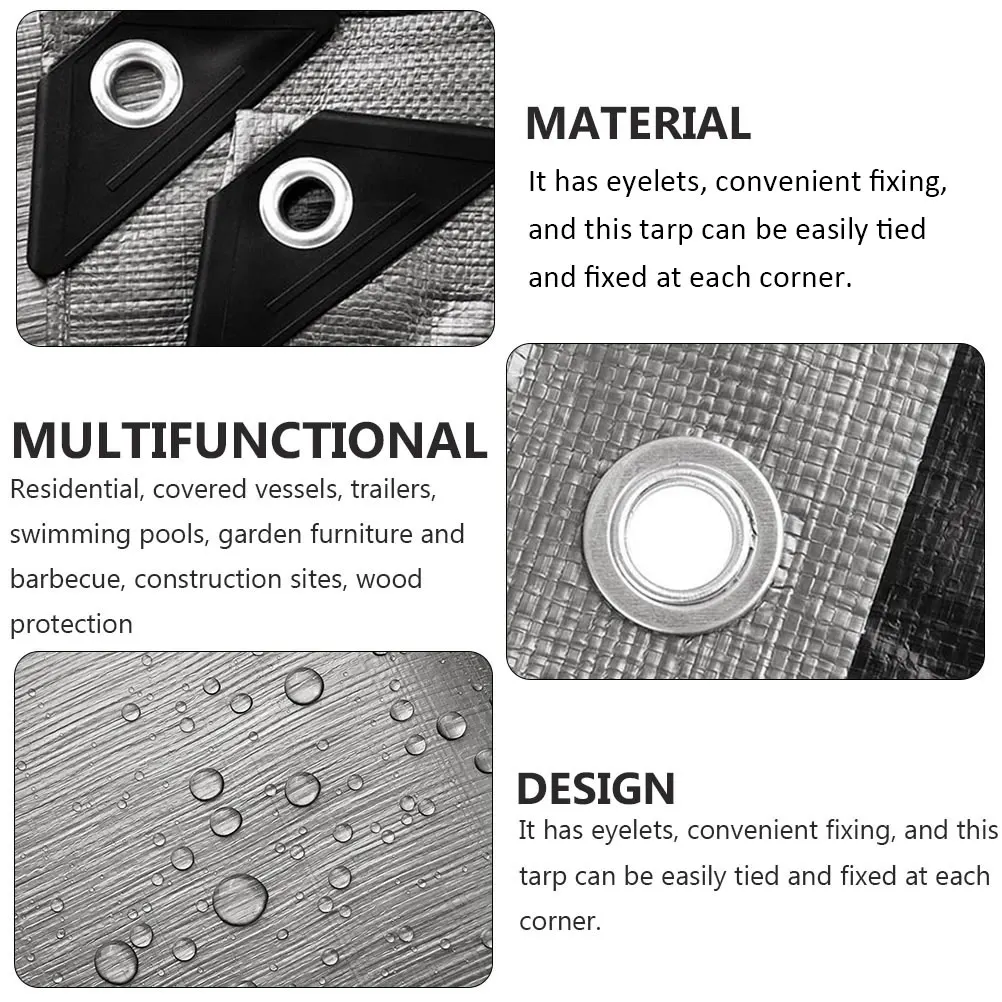 

Утолщенный водонепроницаемый брезент из полиэтилена, УФ-дождевой пылезащитный чехол для садовой мебели, бассейна, прицепа, строительной деревянной техники, фермы