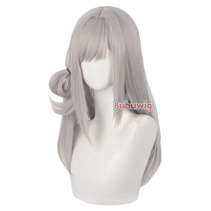 Bubuwig Synthetic Hair Young Vertin Cosplay Wigs Reverse: 1999 Young Vertin 55cm Women Long Straight Gray Wig Heat Resistant