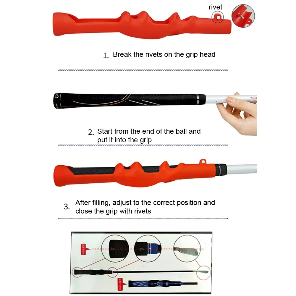 1pcs red/ black Rubber Golf Grip Hand Position Corrector Guide Beginner Learner Swing Training Aids Practice Right Grip Improver