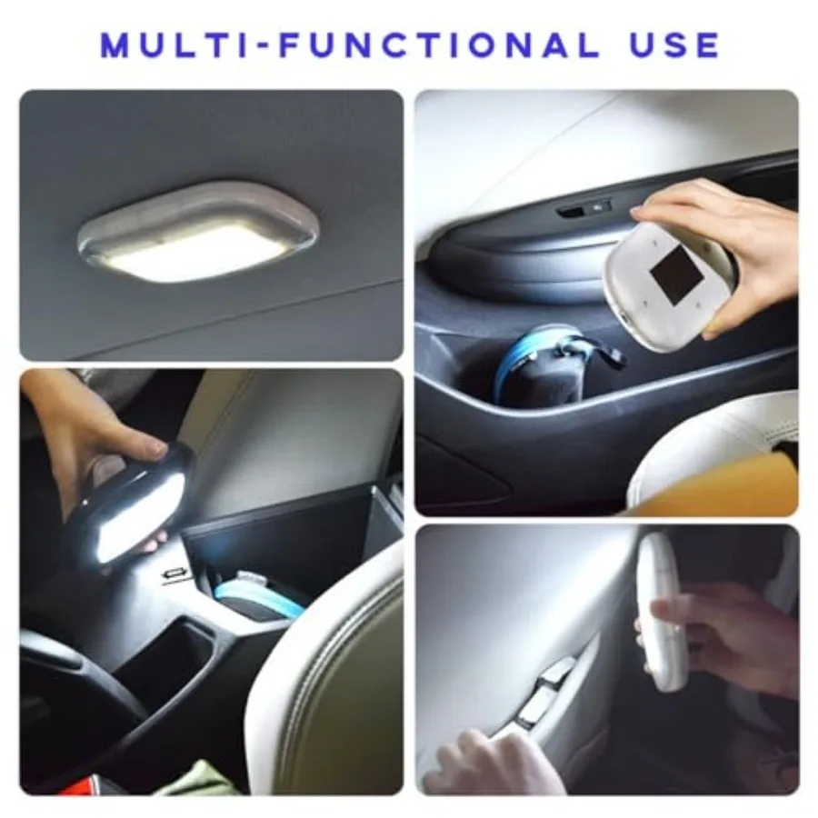 Car Interior Ceiling Roof Lights, Magnetic Rechargeable USB Wireless Dome Lamp, LED Auto Map Reading Light Cover for Insider Ro view 5
