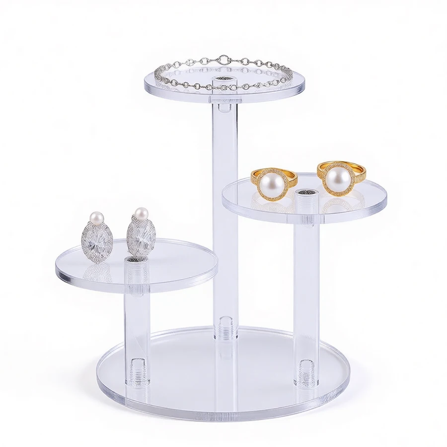 Multi Functional Transparent Durable Acrylic Display Rack, Suitable For Placing Jewelry, Cupcakes, Perfume, Dolls, Storage Rack