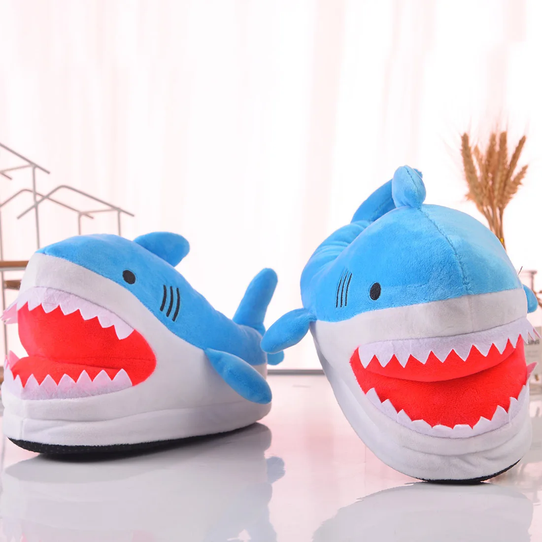Плюшевые тапочки «Маленькая акула», зимние домашние теплые хлопковые тапочки