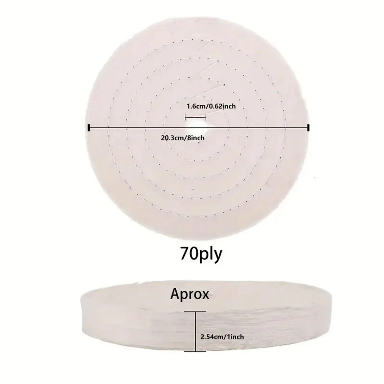 Imagem -06 - Roda de Polimento de Algodão para Moedor de Bancada 70pry Buffing Polishing Wheel Fácil Instalação Substituir Peças Arbor Hole 8