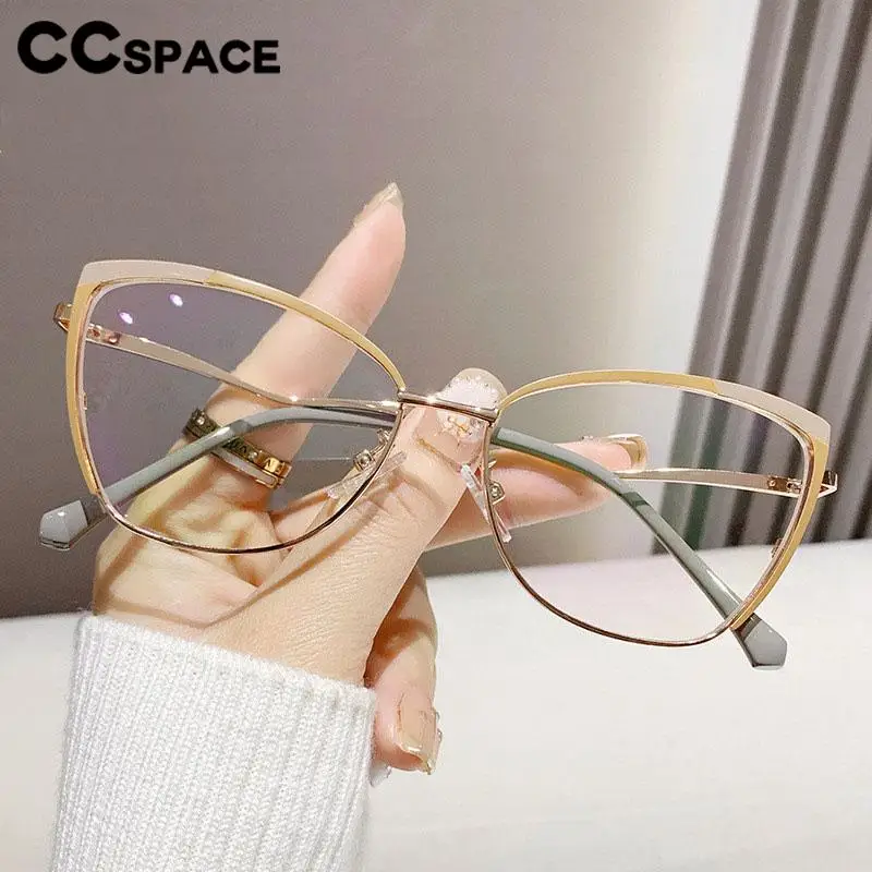 B57481 Metal Anti Blue Light Reading Glasses Fashion Cat Eye Optical Presbyopia Eyeglasses Diopter +50+100+150+200+250+300+350